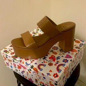 Jeffrey Campbell DENATE platform heel size 11 tan